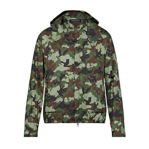 Louis Vuitton Virgil Abloh Monogram Camo Green Logo Anorak Windbreaker Jacket 48
